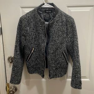 Fabrik Black and White Tweed Bomber